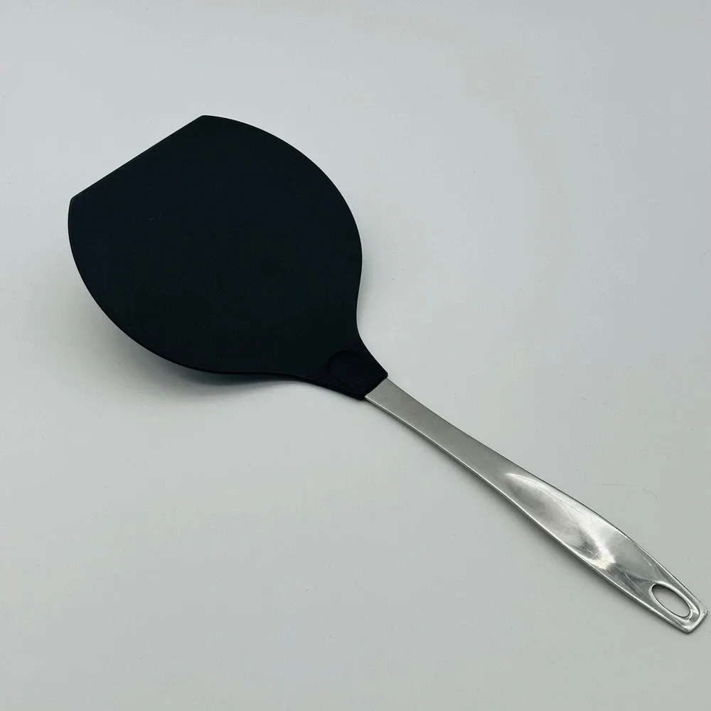 Oneida Stainless Steel Silicone Turner Spatula Black Large Pancake Head 15